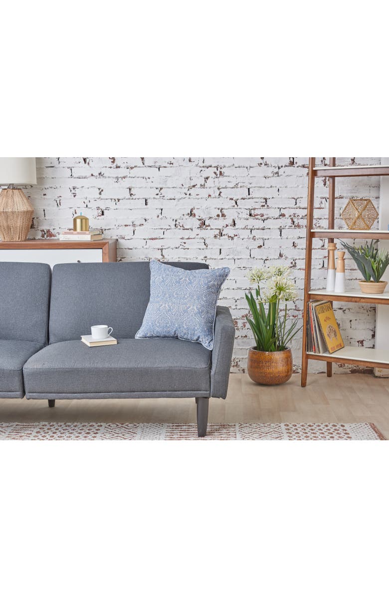 carol & frank Desiree Damask Blue Cotton Decor Throw Pillow, 18" x 18", Alternate, color, Blue