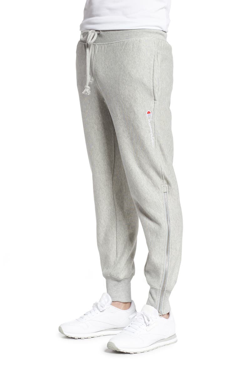 Reverse Weave Shift Sweatpants, Alternate, color, OXFORD GREY/ WATERFALL GREEN