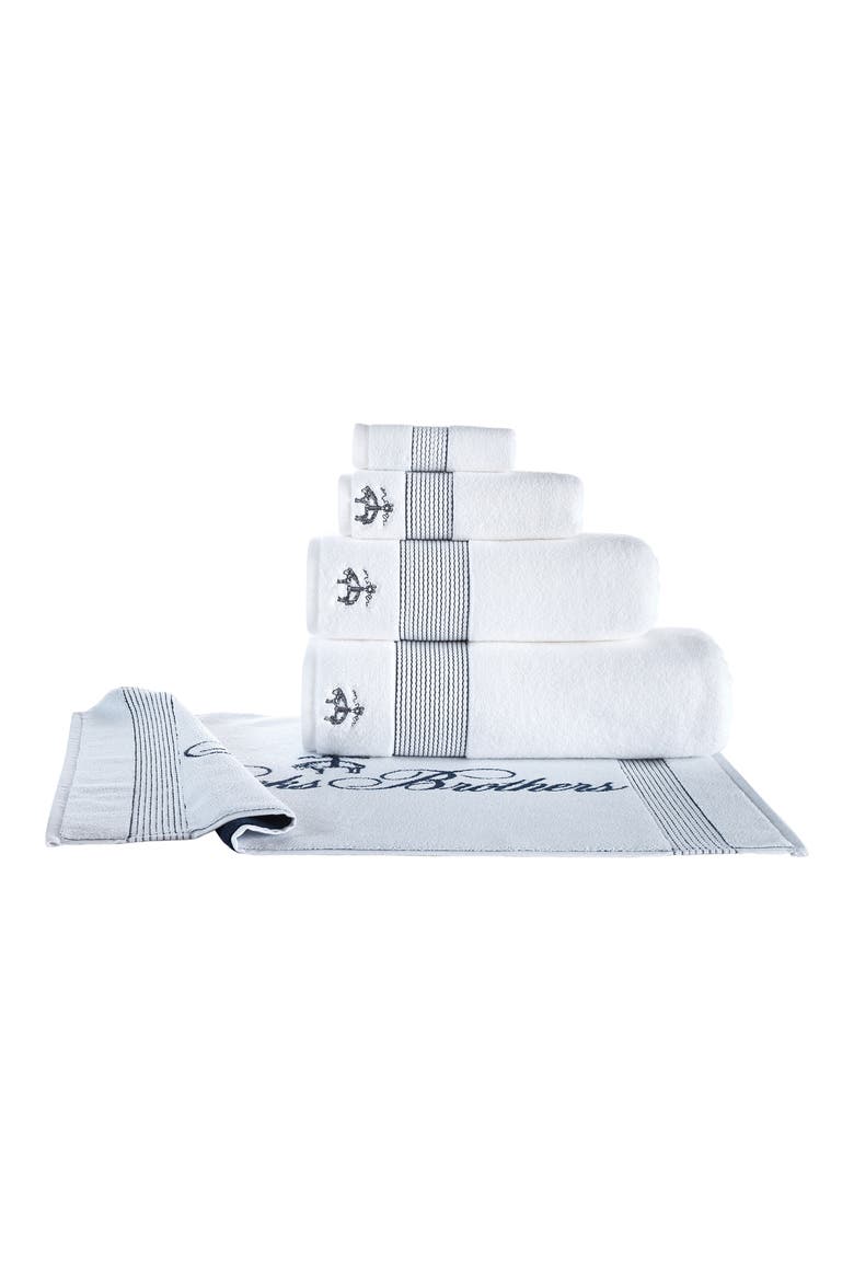 Robe Stripe Turkish Cotton Bath Mat, Alternate, color, WHITE