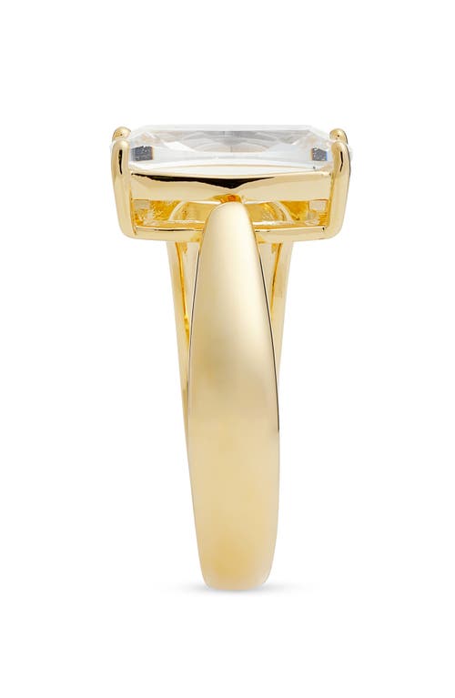 NORDSTROM NORDSTROM DEMI FINE EMERALD CUT CUBIC ZIRCONIA OPEN RING