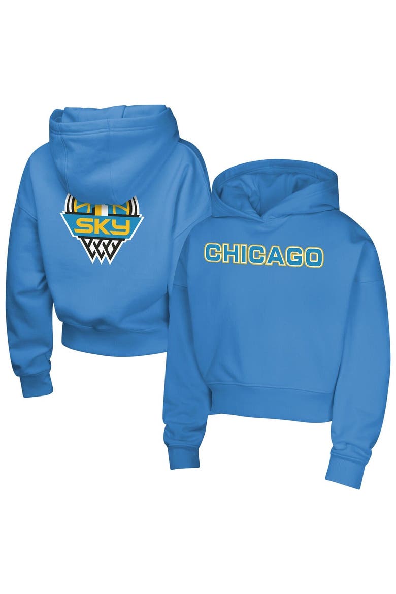 Girls Youth  Light Blue Chicago Sky Top Closer Fashion Pullover Hoodie, Main, color, Light Blue