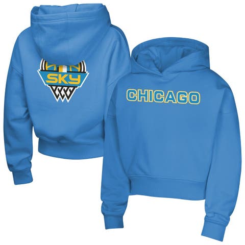 Girls Youth  Light Blue Chicago Sky Top Closer Fashion Pullover Hoodie