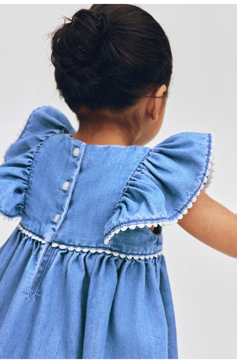 H&M Embroidery-detail Denim Dress, Alternate, color, 