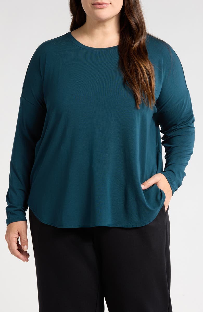 Eileen Fisher Fine Jersey Crewneck Top, Main, color,