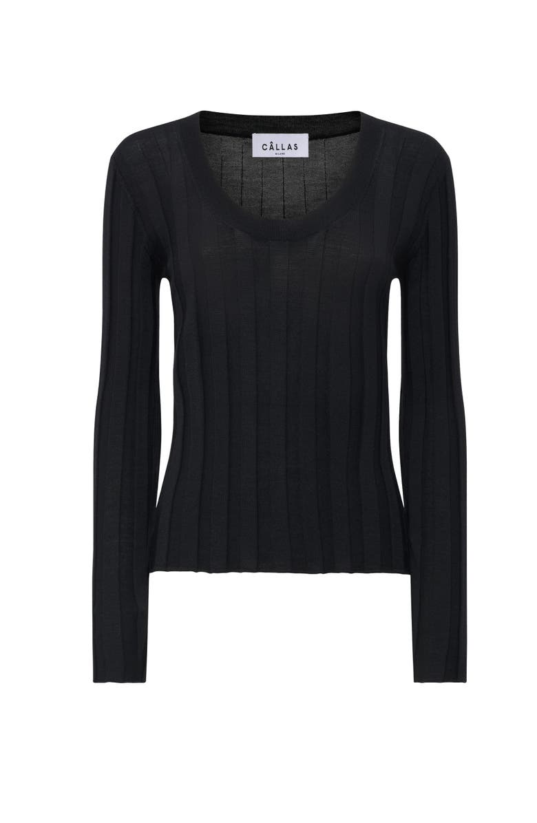 Callas Milano Margot Scoop neck sweater, Main, color, Black