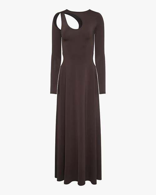 Weworewhat Cut Out Long Sleeve Maxi Dress In Animal Print