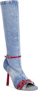AZALEA WANG Emra Denim Knee High Boot