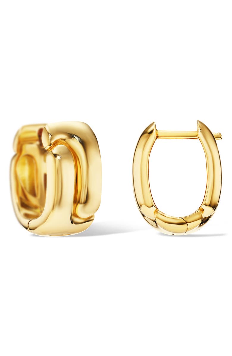 Pamela Zamore Holos 18K Gold Oval Huggie Hoop Earrings, Alternate, color, Yellow Gold