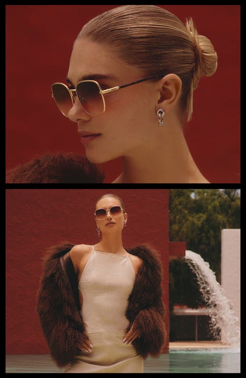 Quay Uptown 58mm Gradient Round Sunglasses In Gold