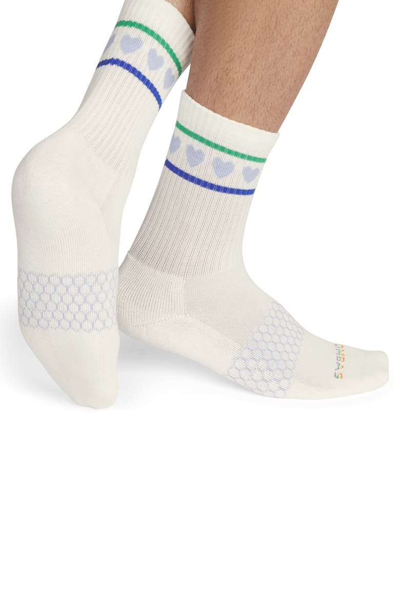 Bombas Pride Heart Crew Socks, Alternate, color, Heart Stripe