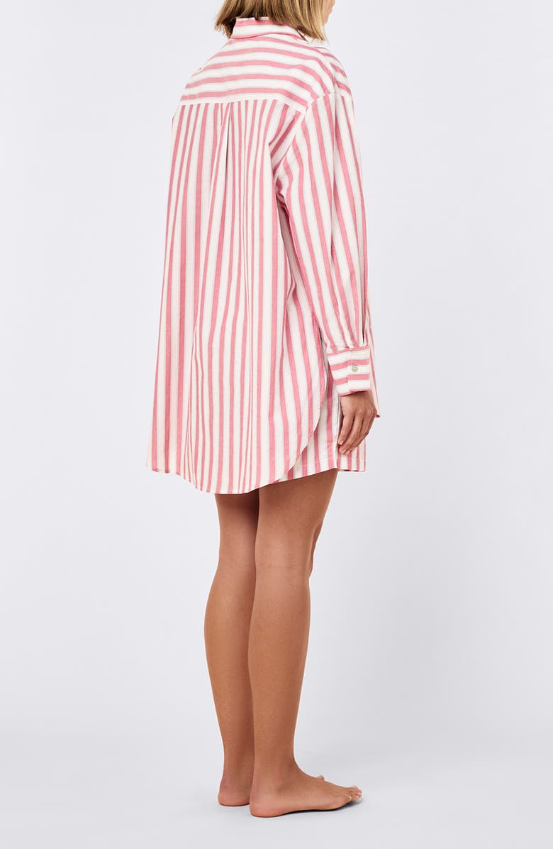 Papinelle Stripe Short Pajamas, Alternate, color, Raspberry