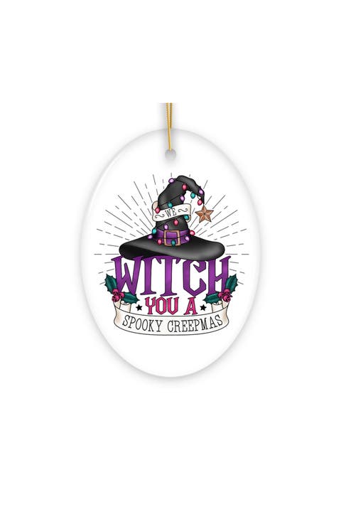 Spooky Creepmas Witch Hat Ceramic Ornament