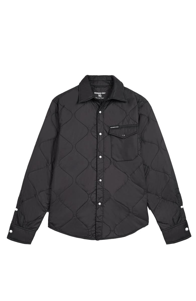 Members Only Quilted Shirt Jacket, Alternate, color, Black
