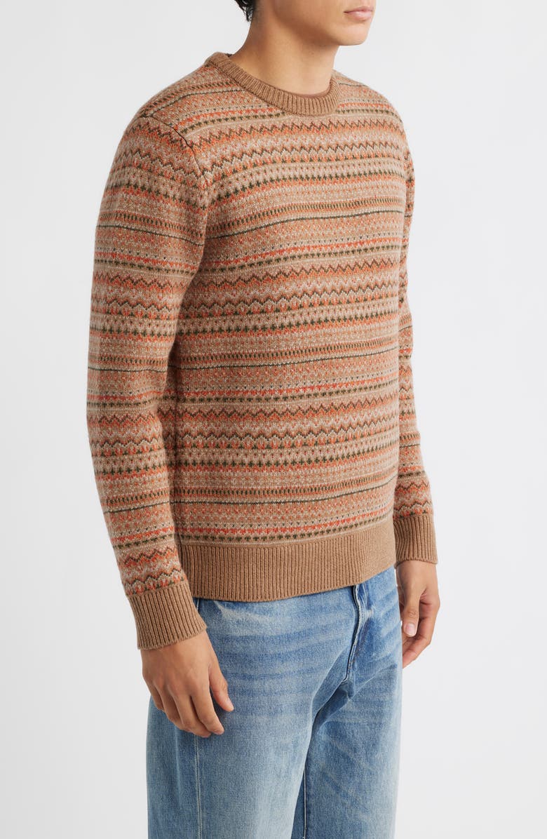 Schott NYC Fair Isle Wool Blend Sweater, Alternate, color, Camel