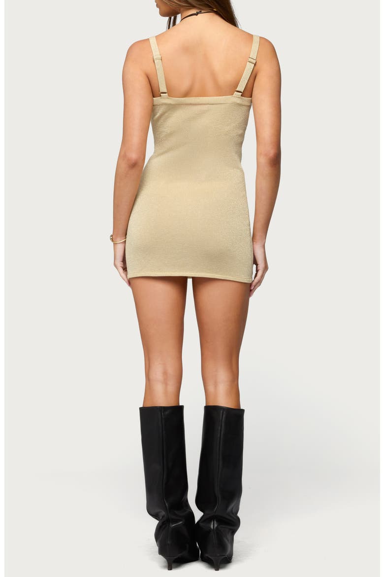 Rachael Metallic Knit Minidress, Alternate, color, GOLD