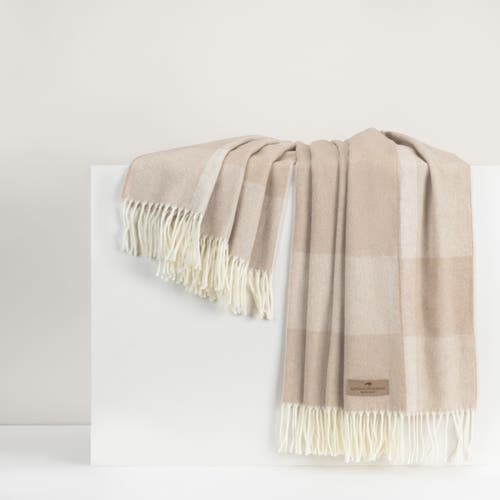 Lands Downunder Hampton Plaid Herringbone Throw In Brown