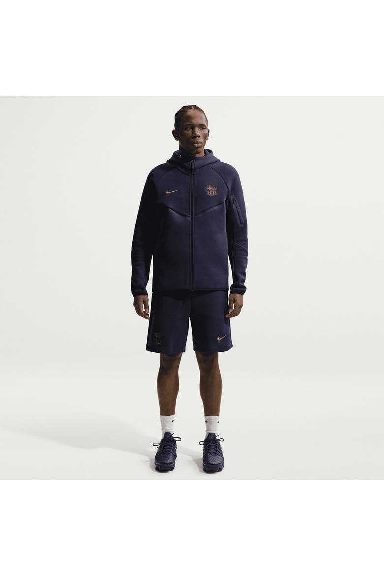 Men's Nike Navy Barcelona Tech Fleece Shorts, Alternate, color, Navy