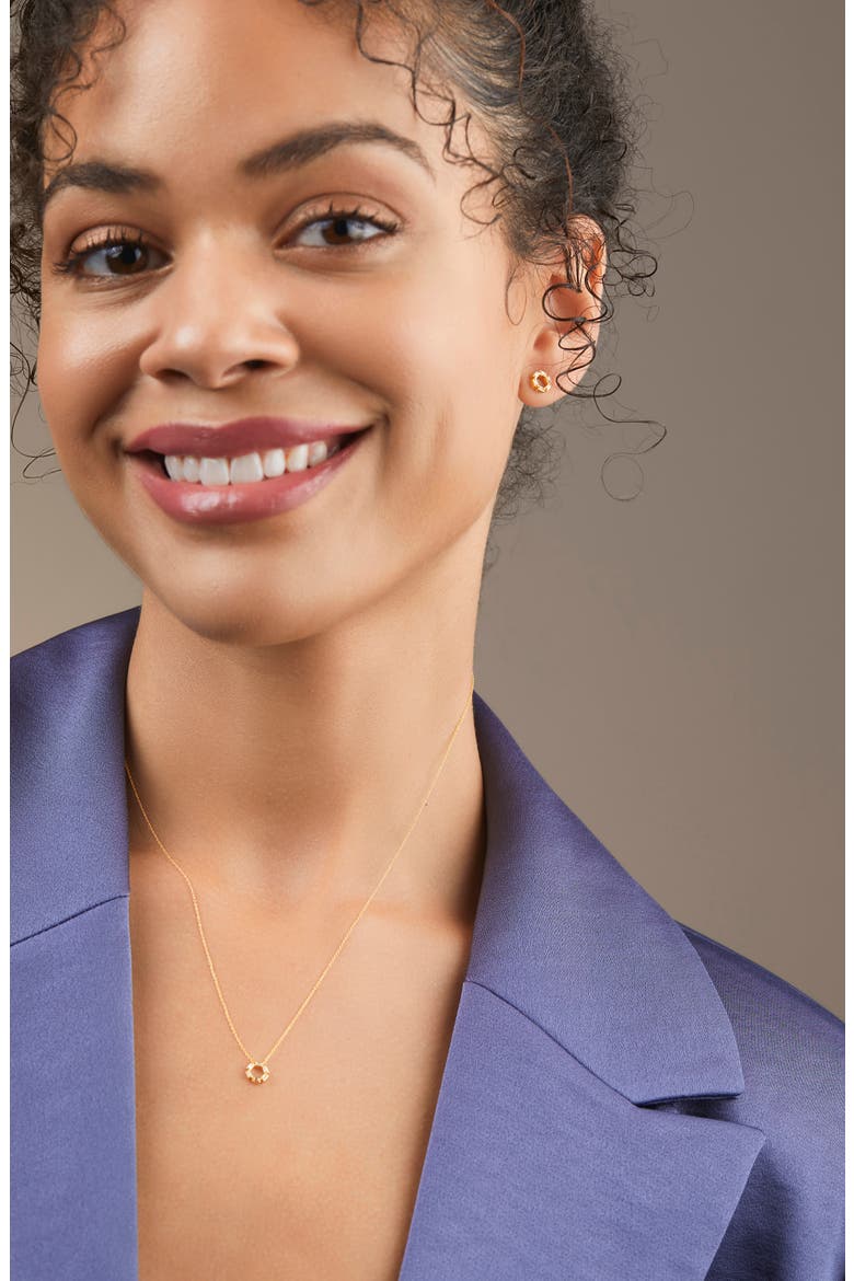 Getty 18K Gold Baguette Circle of Life Earrings & Necklace Set (Nordstrom Exclusive), Alternate, color, 18K YELLOW GOLD
