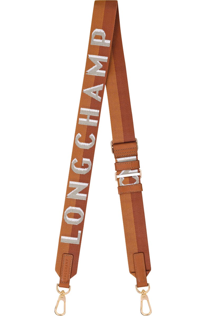 Longchamp Shadow Adjustable Canvas Shoulder Strap, Main, color, Cashew