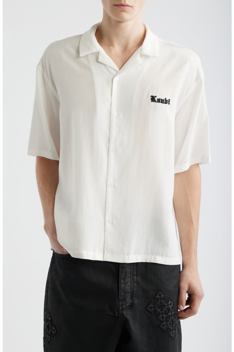 End Diner Logo Camp Shirt, Main, color, WHITE