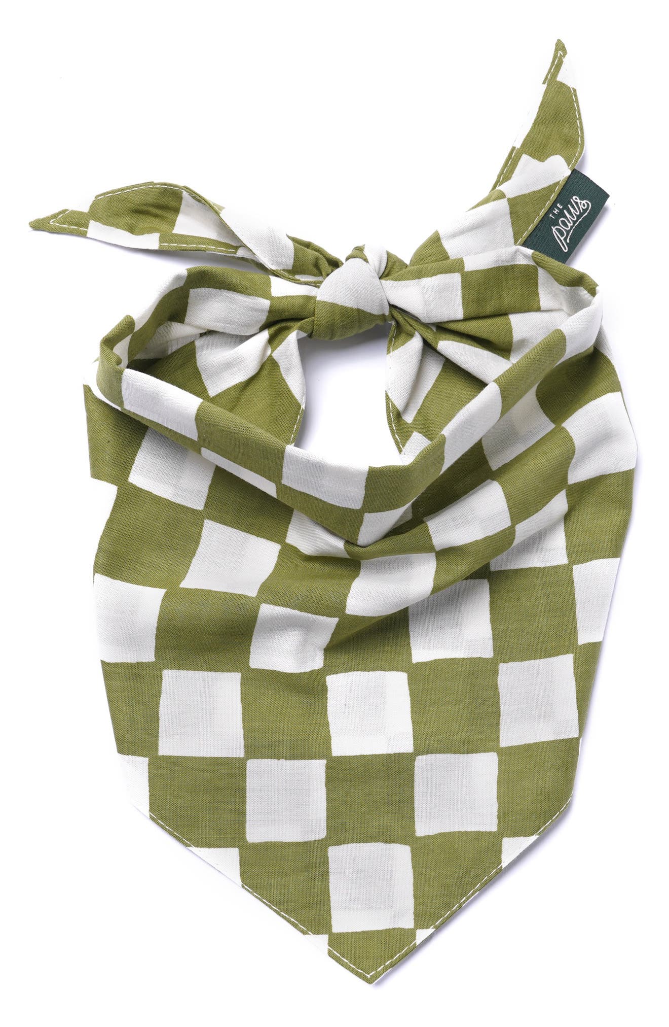 The Paws Checkmate Dog Bandana in Green 