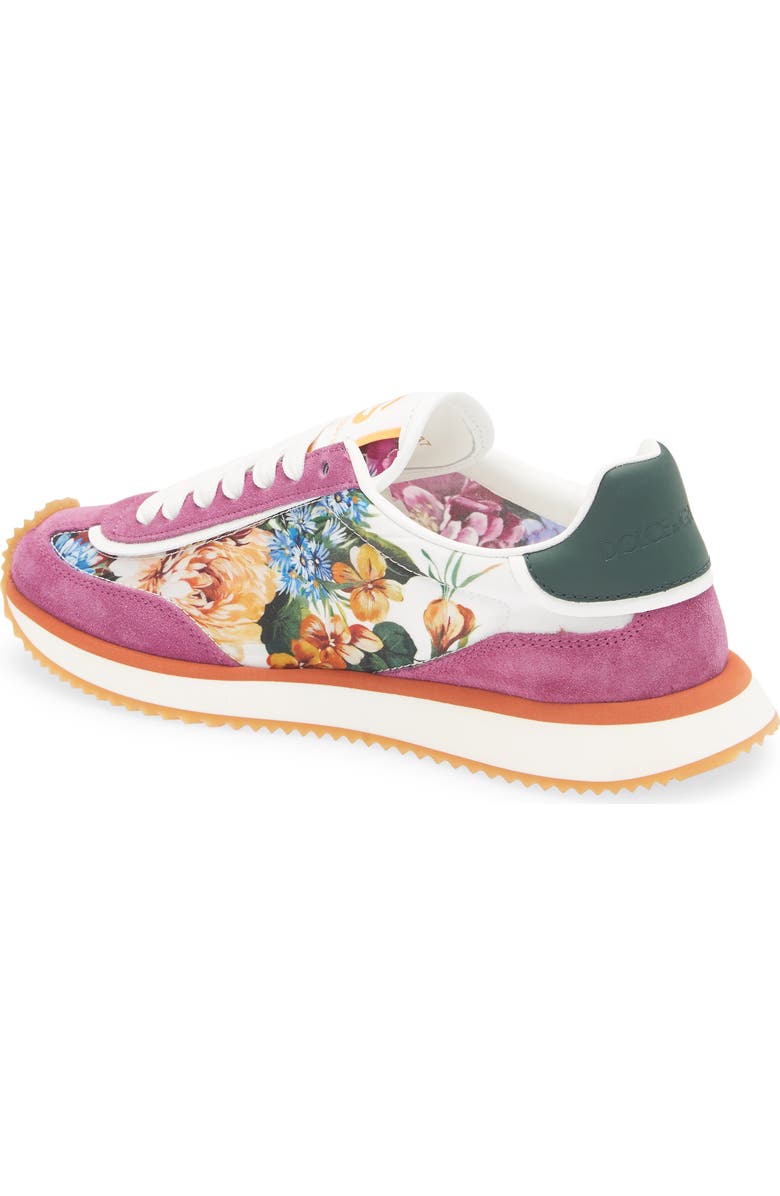 Dolce&Gabbana Aria Floral Sneaker, Alternate, color, 8W909 Bouq.fiori F.b/ Viole
