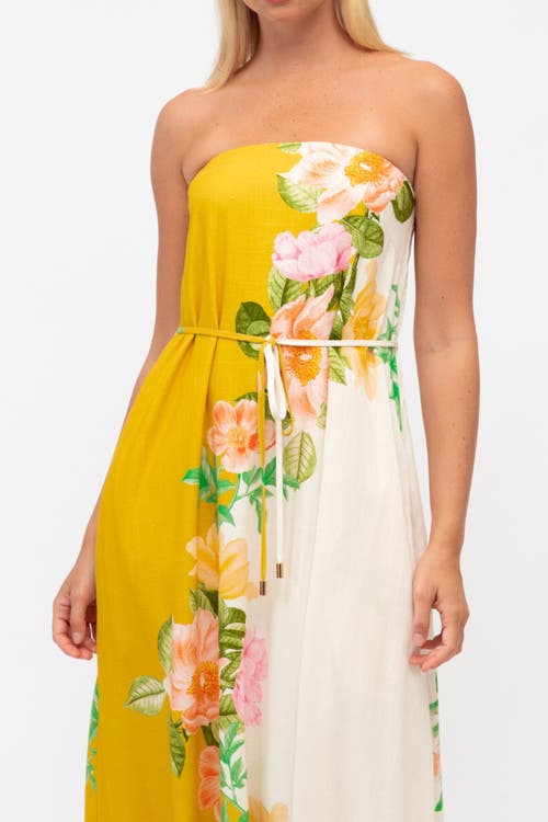 White Closet Botanical Bliss Maxi Dress In Yellow