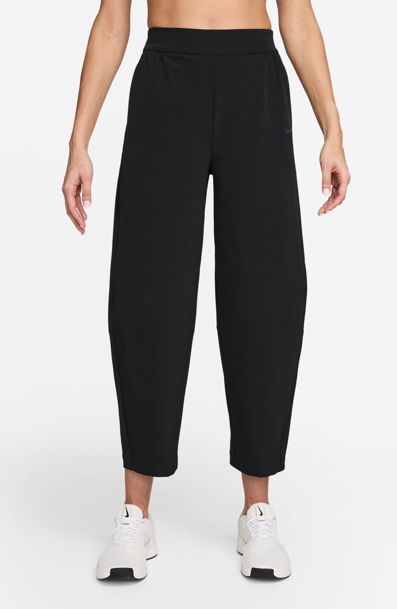 Nike 24.7 PerfectStretch Dri-FIT High Waist Loose Barrel-Leg Pants, Main, color, Black/ Dark Smoke Grey