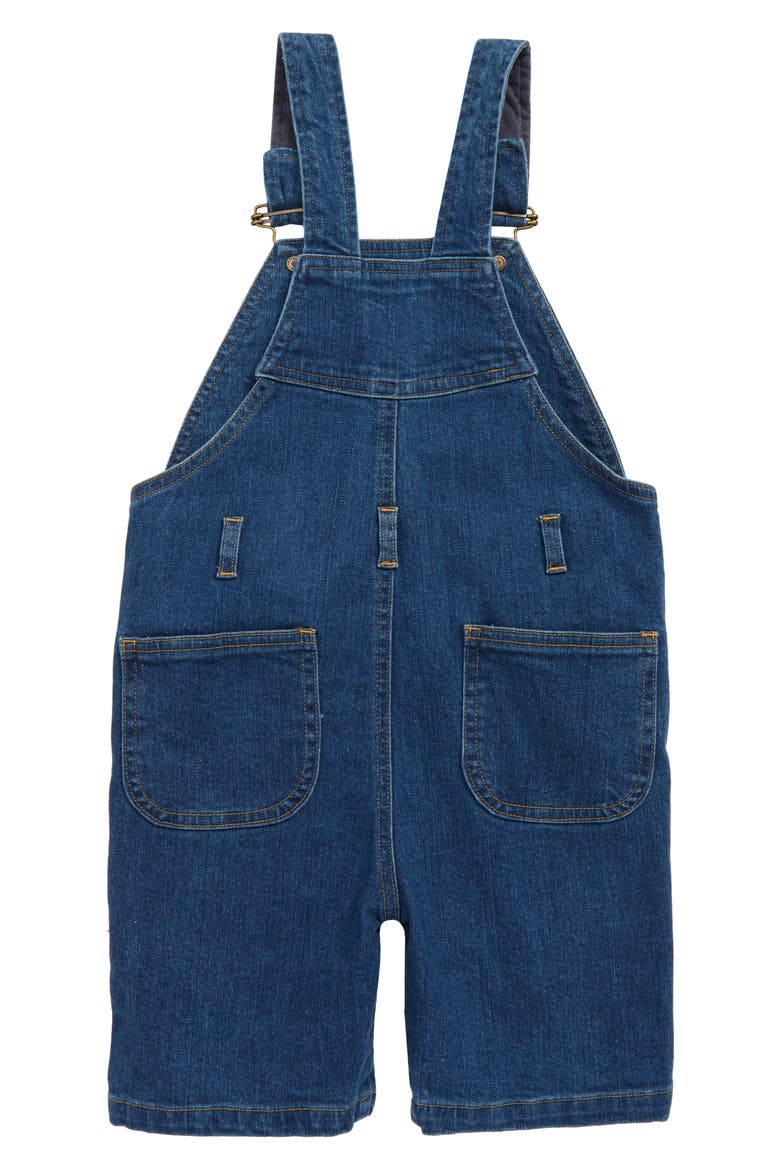 Kids' Stonewash Stretch Cotton Denim Shortalls, Alternate, color, BLUE