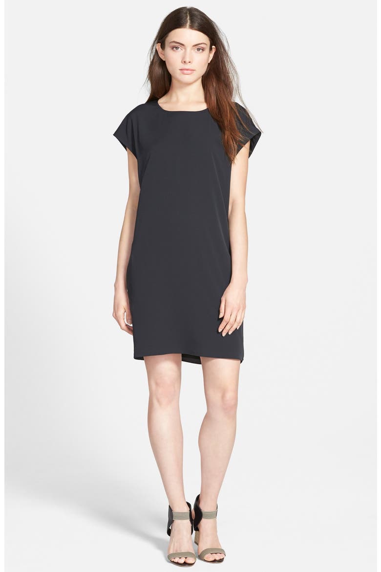 Short Sleeve Shirtdress, Main, color, BLACK