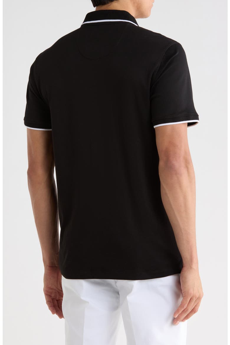 Zip Polo, Alternate, color, BLACK