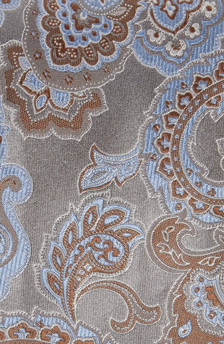 Eton Silk Paisley Tie, Alternate, color, Black