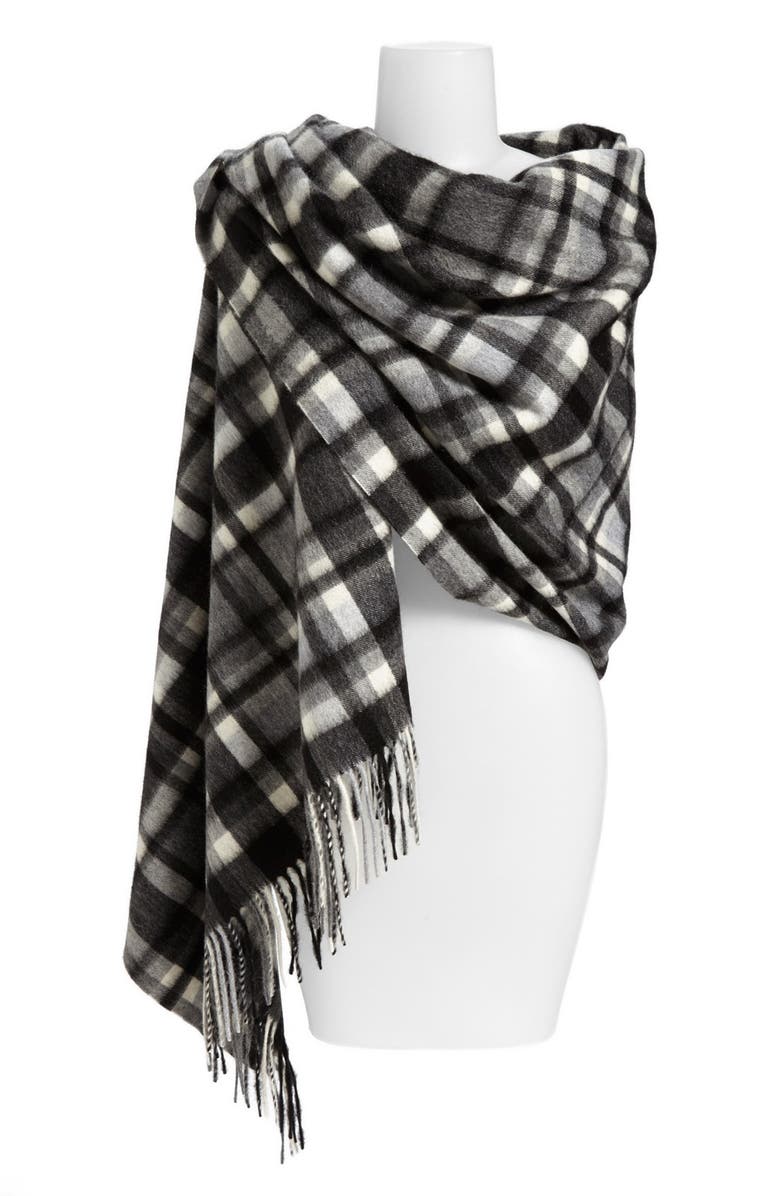 Nordstrom Plaid Woven Cashmere Wrap, Main, color,