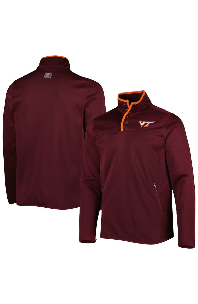 COLOSSEUM Men's Colosseum Maroon Virginia Tech Hokies Rebound Quarter-Snap Jacket, Main, color, 