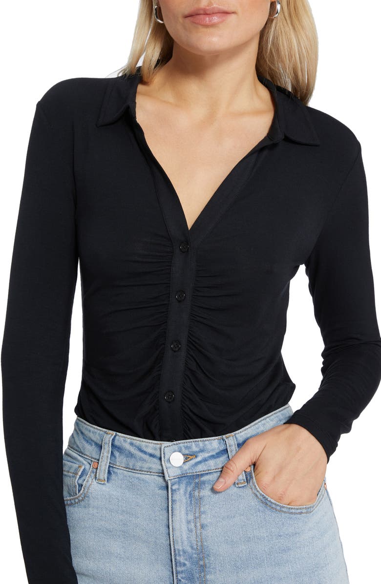 Sanctuary Dreamgirl Button-Up Top, Alternate, color, Black