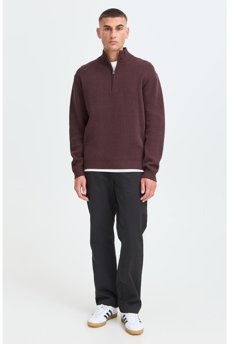 Dryker Quarter Zip Cotton Sweater, Alternate, color, FUDGE