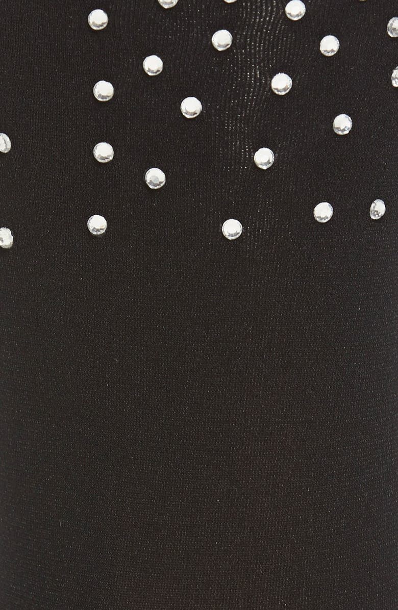 Hue Rhinestone Crew Socks, Alternate, color,