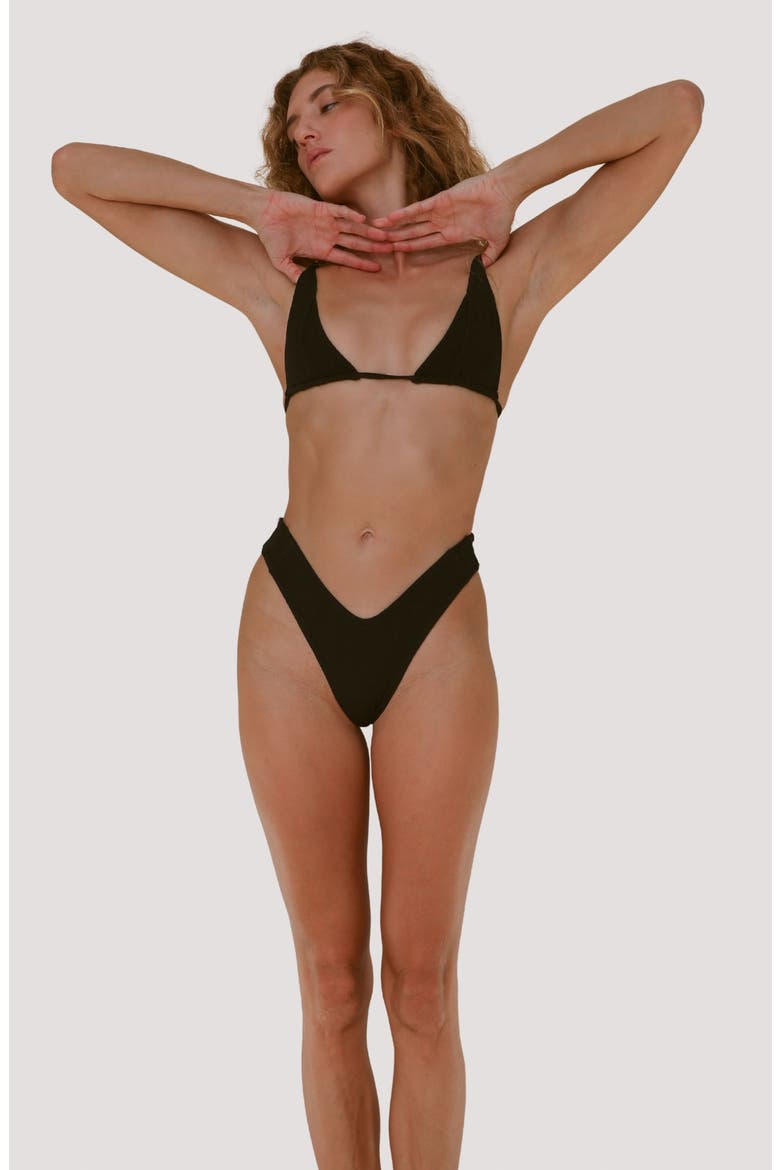 Lina Triangle Bikini Top, Alternate, color, STONE RIPPLE