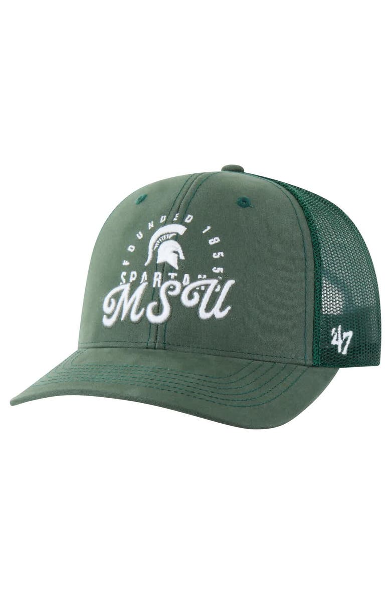 '47 Men's '47 Green Michigan State Spartans Pitstop Trucker Adjustable Hat, Main, color, Green