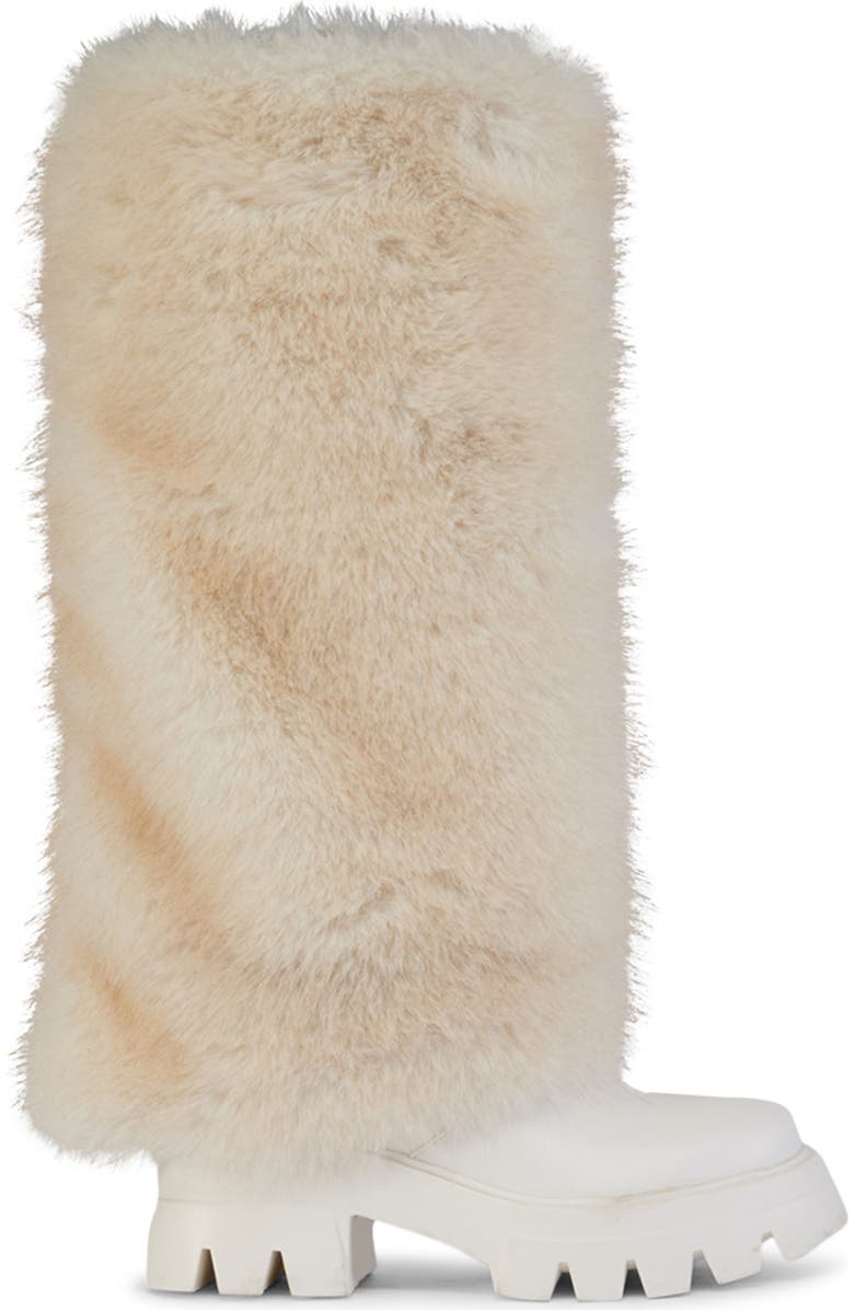 AZALEA WANG Ahsoka Faux Shearling Lug Sole Boot, Alternate, color, White