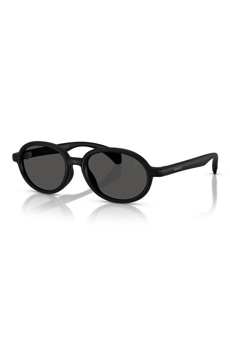 51mm Oval Sunglasses, Alternate, color, MATTE BLACK / DARK GREY