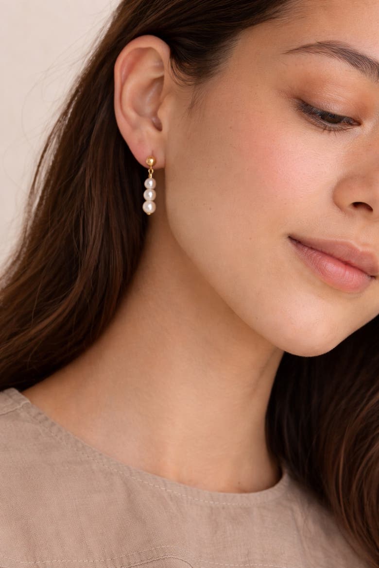Pearl Trio Earrings, Alternate, color, 14k Gold Fill