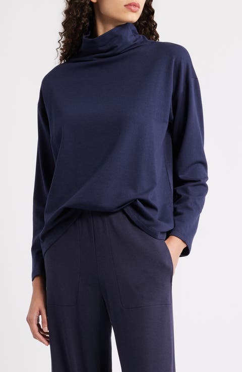 Funnel Neck Boxy Top