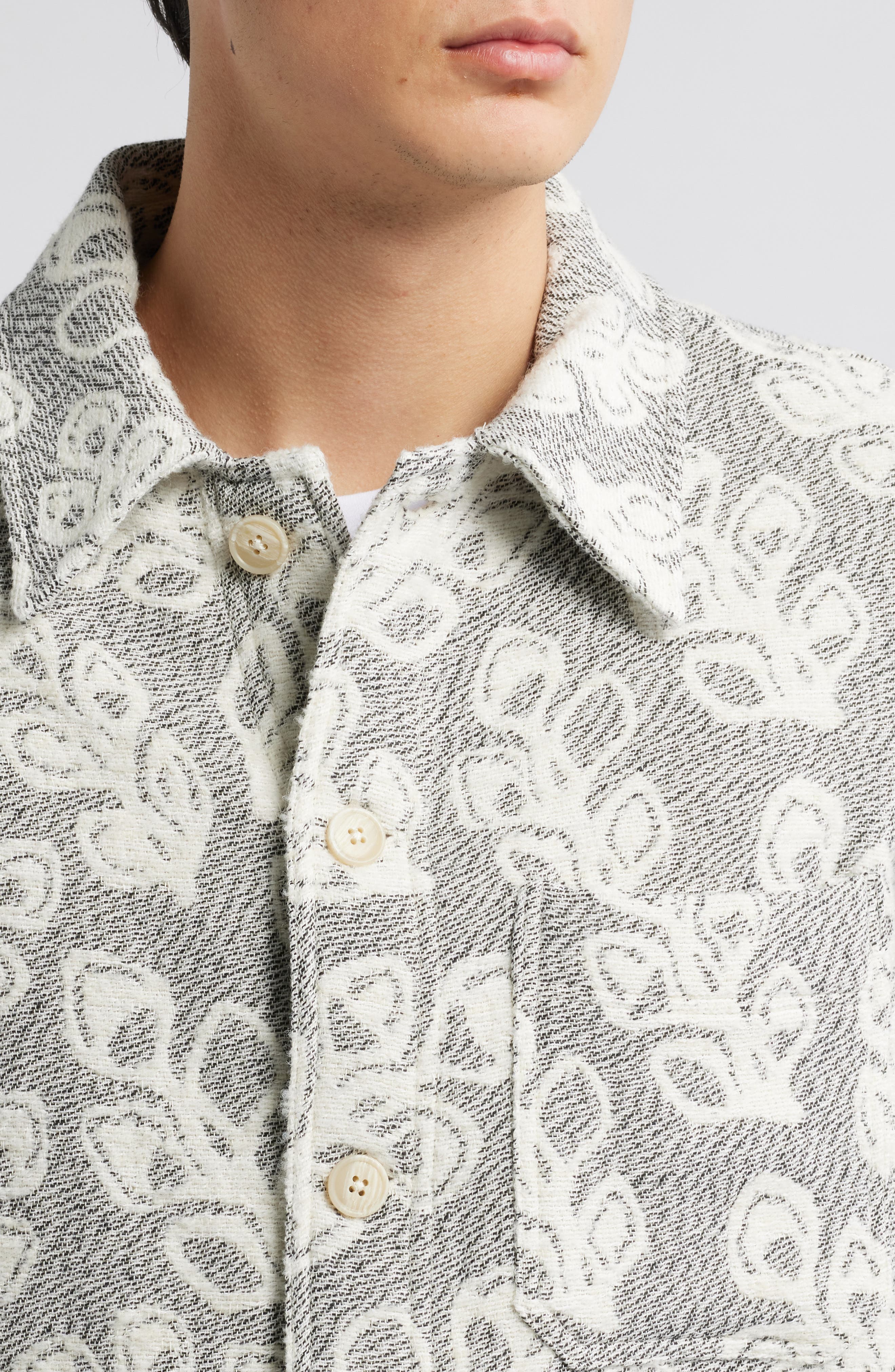 Rahim 5247 Leaf Jacquard Knit Shirt Jacket – On Sale Now