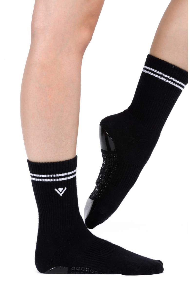 2-Pack Classic Crew Grip Socks, Alternate, color, BLACK/BURGUNDY