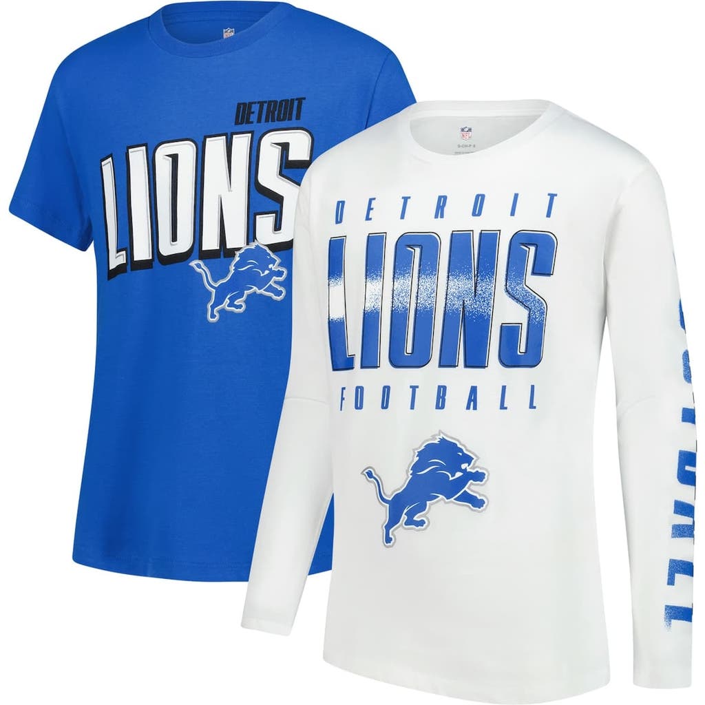 Outerstuff Big Boys And Girls 2-piece Detroit Lions The Mix Combo T-shirt Set In Multi