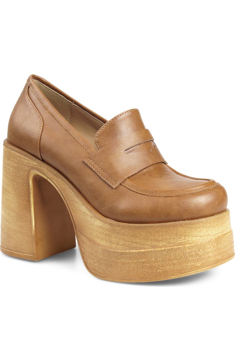 Candie's Ace Platform Pump, Main, color, Tan Faux