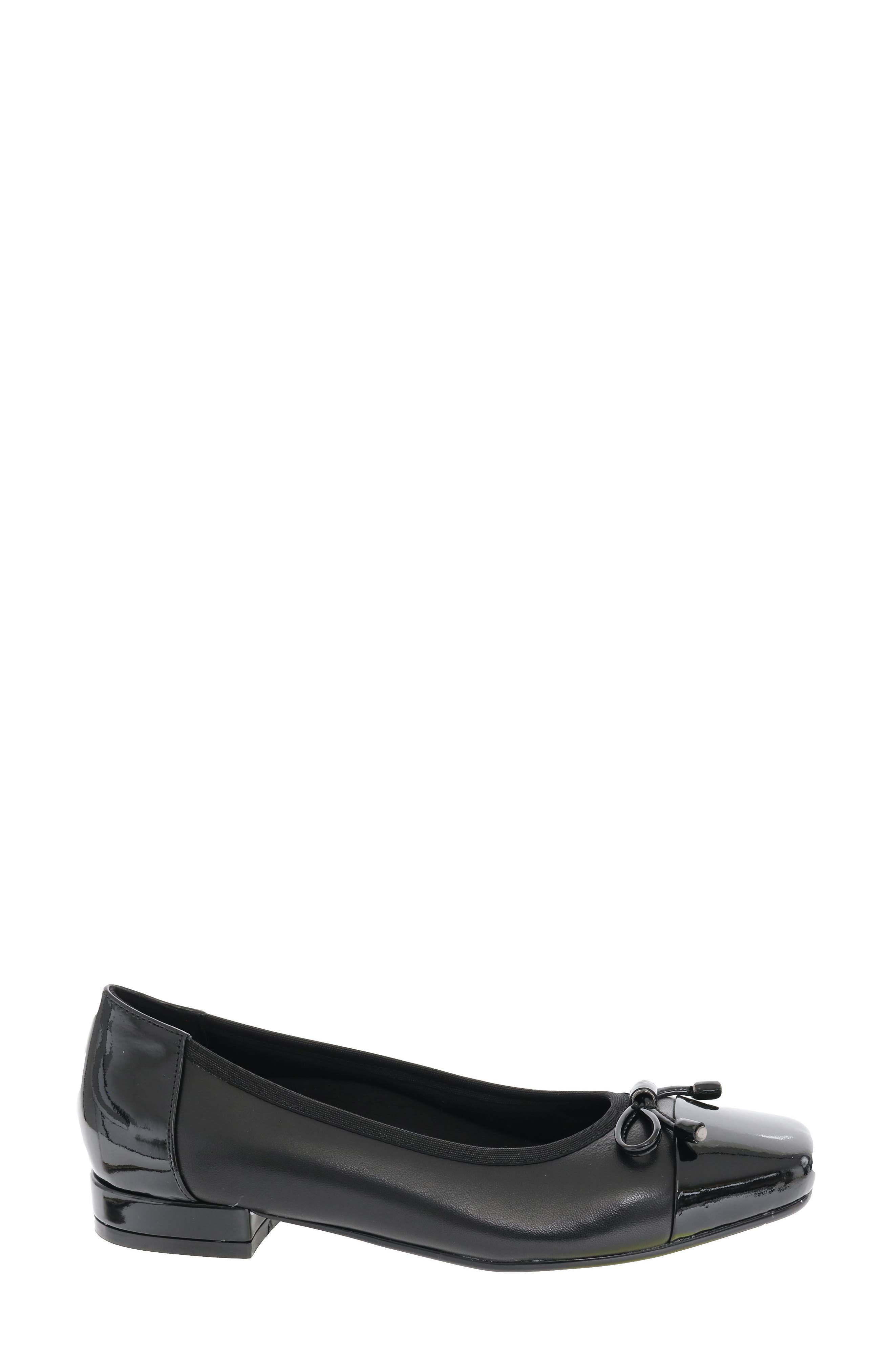 David Tate Alpha Square Toe Flat, Alternate, color, Black Nappa Patent