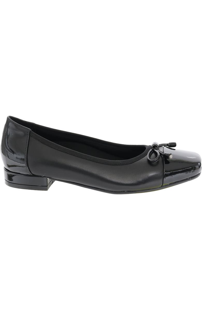 David Tate Alpha Square Toe Flat, Alternate, color, Black Nappa Patent