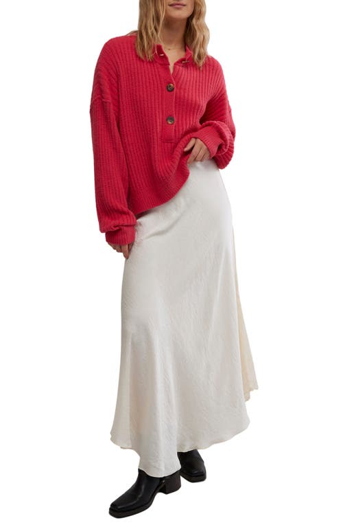Free People Cocoa Rib Henley Sweater In Virtual Pink